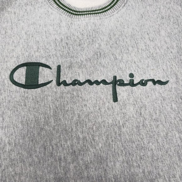 Champion‎ VTG Reverse Weave Crewneck Sweatshirt Gray Spellout Men's Small - Picture 4 of 10